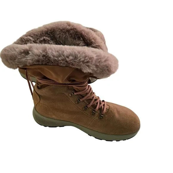 Columbia Slopeside Village Tan Suede Lace Up Insulated Waterproof Size 10