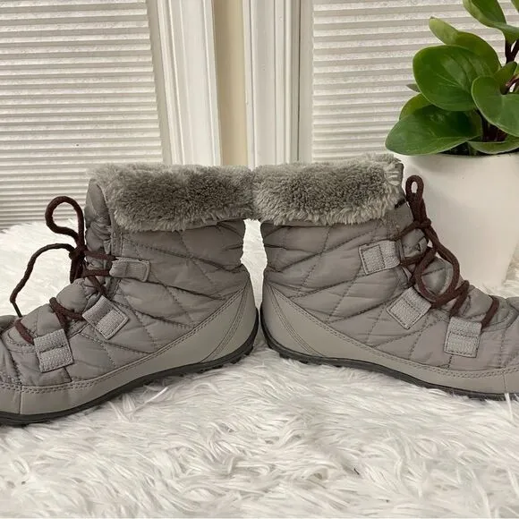Columbia Omni Heat Insulated Waterproof Women's Snow Lace Up Boots Size 5 Gray