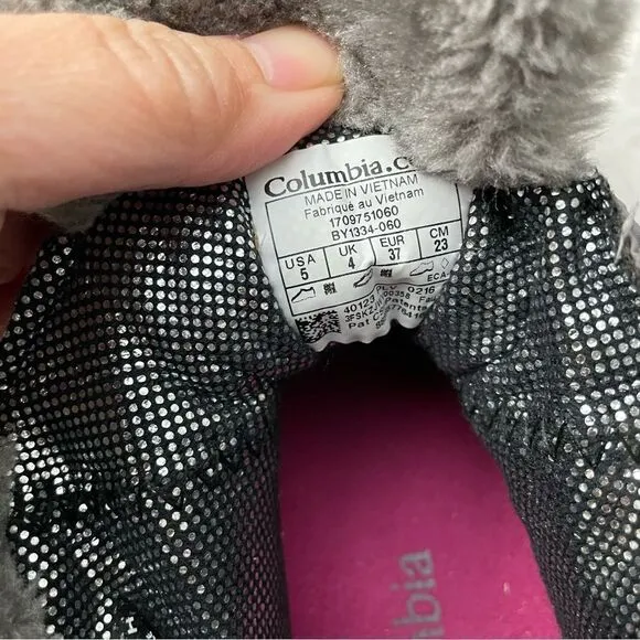 Columbia Omni Heat Insulated Waterproof Women's Snow Lace Up Boots Size 5 Gray