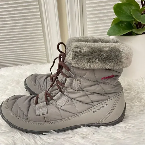 Columbia Omni Heat Insulated Waterproof Women's Snow Lace Up Boots Size 5 Gray
