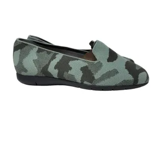 Comfortview Womens 8 Knit Camo Madie Flats Green Slip On Shoes Casual Walking Co