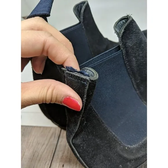 Common Projects Suede Chelsea Boots Navy Blue/ Black Men's Size 40 FLAW FLAW