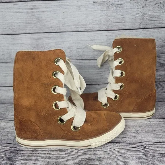 CONVERSE Chuck Taylor Beverly Lace Suede Leather Winter Shoes Women 6