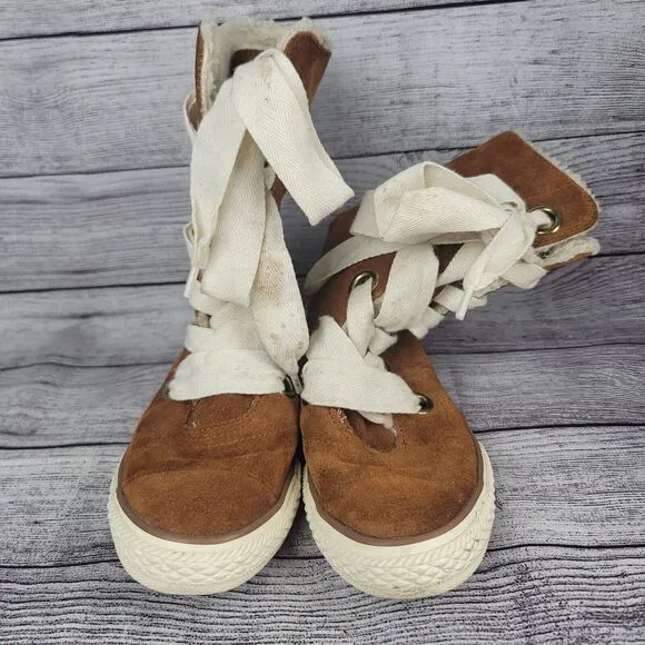 CONVERSE Chuck Taylor Beverly Lace Suede Leather Winter Shoes Women 6