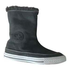 Converse Gray Suede Leather Beverly Mid Calf Boots Women Size 6.5 Faux Fur