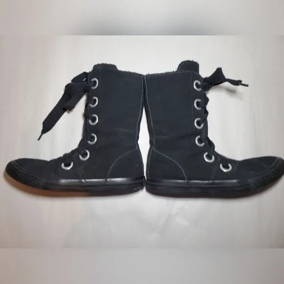 Converse Hi top Sneaker Boots Women 8 Suede Sherpa Lined Beverly