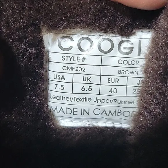 COOGI Men's Winter Boots, Brown Fleece-Lined Size 7.5