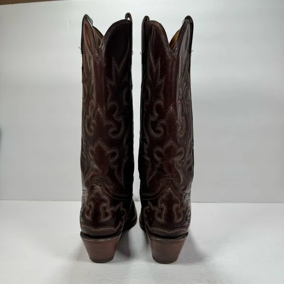 Corral Brown Leather Embroidered Snip Toe Western Cowgirl Boots Women Size 8.5M