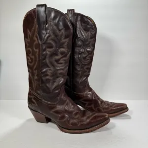 Corral Brown Leather Embroidered Snip Toe Western Cowgirl Boots Women Size 8.5M