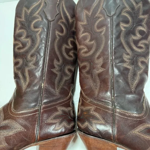 Corral Brown Leather Embroidered Snip Toe Western Cowgirl Boots Women Size 8.5M