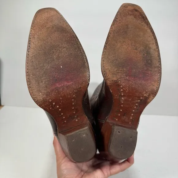 Corral Brown Leather Embroidered Snip Toe Western Cowgirl Boots Women Size 8.5M