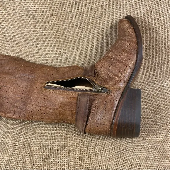 Corral Cowboy Boot Western Harness Brown Soft Leather Pointed Toe WomenSz 6.5M