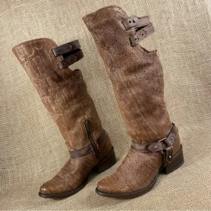 Corral Cowboy Boot Western Harness Brown Soft Leather Pointed Toe WomenSz 6.5M