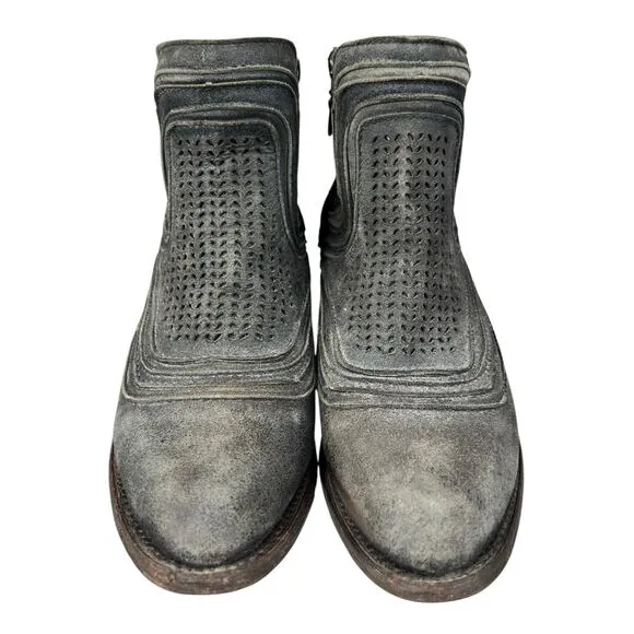 Corral Women’s Grey Leather Laser Cut Western Ankle Boot Size US 8