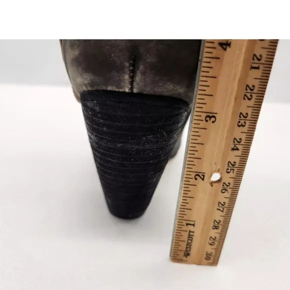 Corso Como Somers Black Distressed 6.5 M Leather Boots Moto Biker Women Heeled