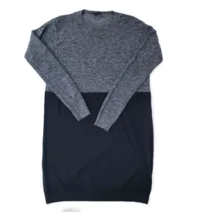 Cos Knit Dress Colorblock Gray/Black Alpaca Merino Wool Soft Fuzzy Work Wear S