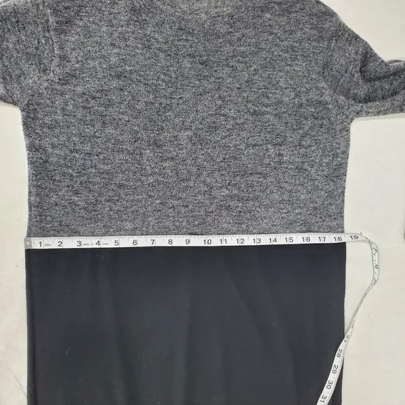 Cos Knit Dress Colorblock Gray/Black Alpaca Merino Wool Soft Fuzzy Work Wear S