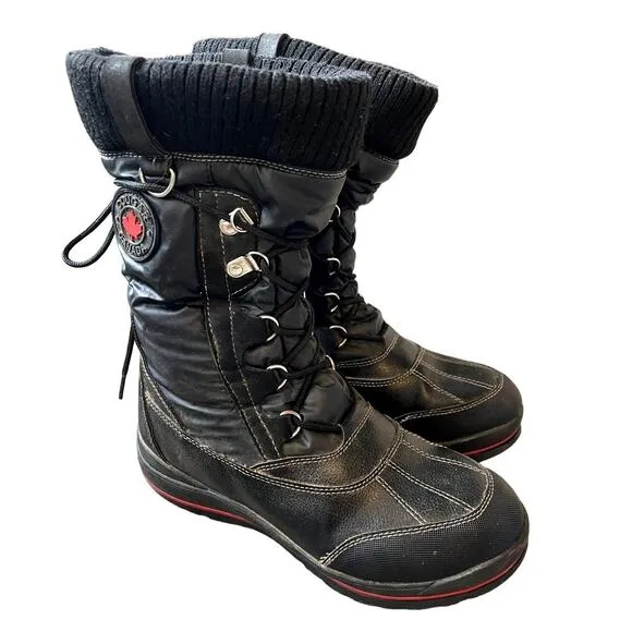 Cougar Canada Women's 8 Storm Como Winter Snow Boot Waterproof Shoes Tall Black