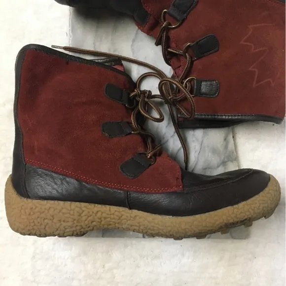 Cougar Cayuga Lace Up Ankle Insulated Winter Boots Thick Soles Sienna Red Size 9