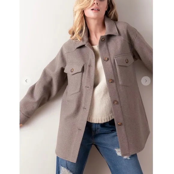 Cozy Chic Mocha Taupe Shacket