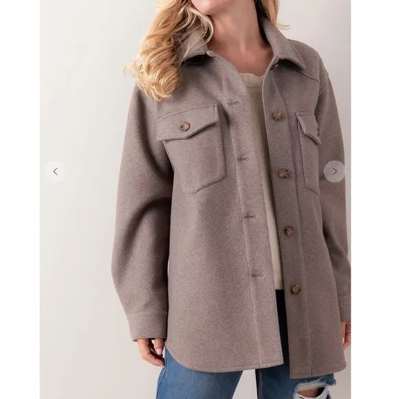 Cozy Chic Mocha Taupe Shacket