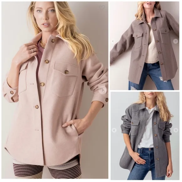 Cozy Chic Vintage Blush Shacket