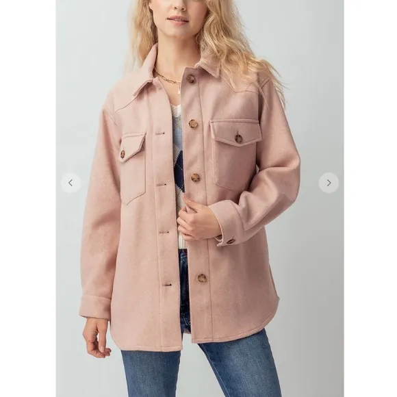 Cozy Chic Vintage Blush Shacket