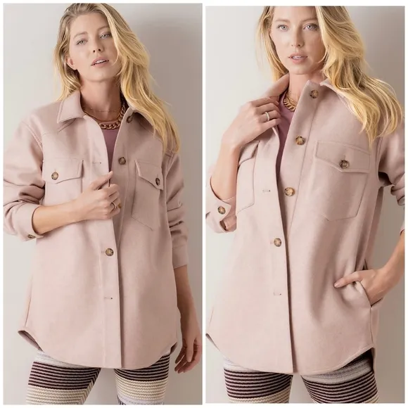 Cozy Chic Vintage Blush Shacket