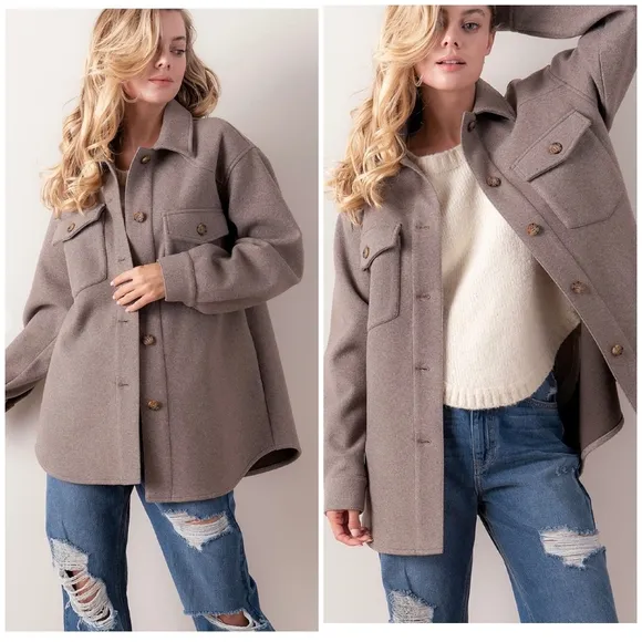 Cozy Chic Vintage Blush Shacket