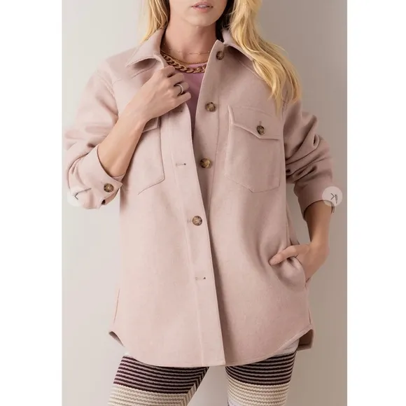 Cozy Chic Vintage Blush Shacket