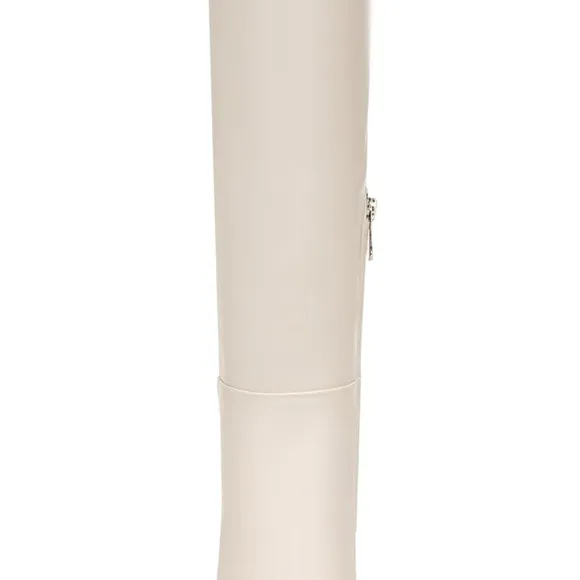 Cream Winter Knee-High Boots with Minimalist Design