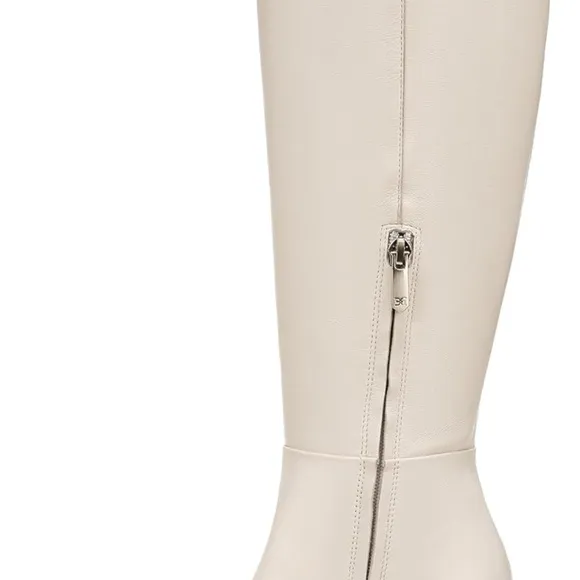 Cream Winter Knee-High Boots with Minimalist Design