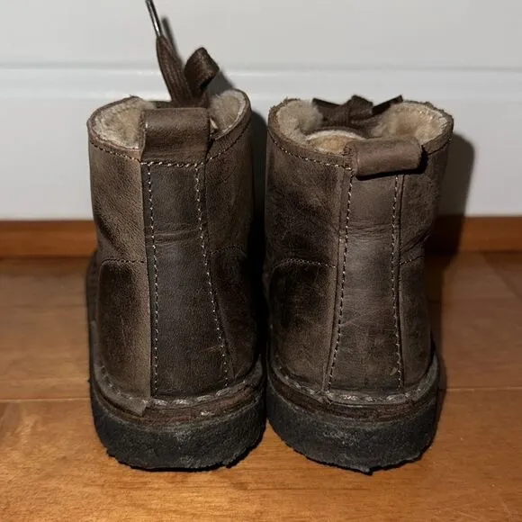 Crewcuts J. Crew Brown Fur Lined Nubuck Chukka Boots Sz 11