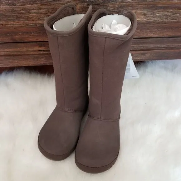 CROCS Berryessa Girls Suede Fur Lined Boots Brown Size 2