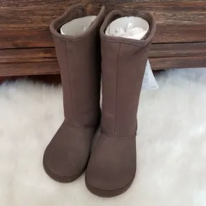 CROCS Berryessa Girls Suede Fur Lined Boots Brown Size 2