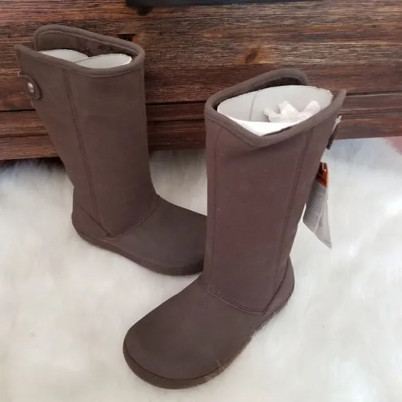 CROCS Berryessa Girls Suede Fur Lined Boots Brown Size 2