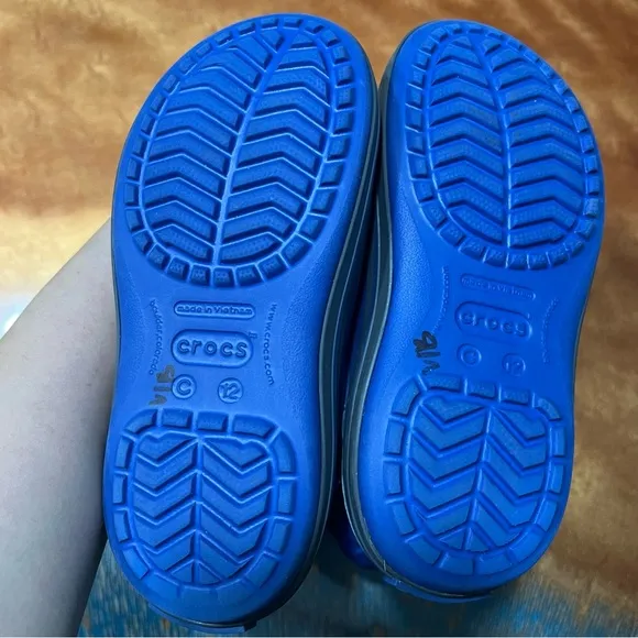 Crocs Winter Puffer Boots Blue insulated size 12