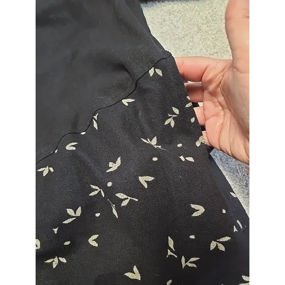 Cupcake International Black Art to Wear Design Jacket Leaf Pearl Button Sz XL