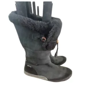 Cushe Cabin Fever WP UW00533 Snow Boots Women's 11 Black Leather Faux Fur Shoes