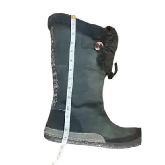 Cushe Cabin Fever WP UW00533 Snow Boots Women's 11 Black Leather Faux Fur Shoes