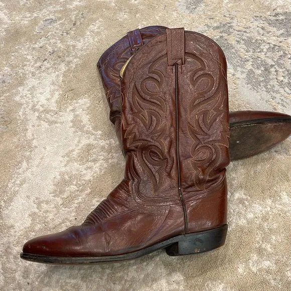 Dan Post Men Brown Leather Cowboy Western Boots 9.5D