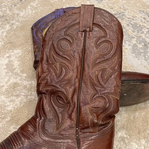 Dan Post Men Brown Leather Cowboy Western Boots 9.5D