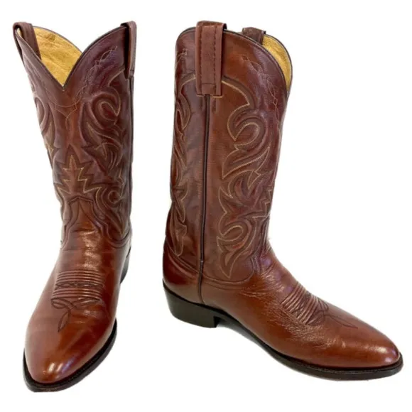 Dan Post Men Brown Leather Cowboy Western Boots 9.5D