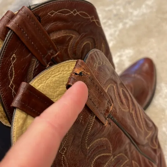 Dan Post Men Brown Leather Cowboy Western Boots 9.5D