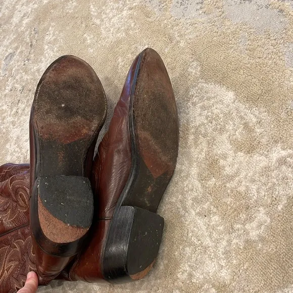 Dan Post Men Brown Leather Cowboy Western Boots 9.5D
