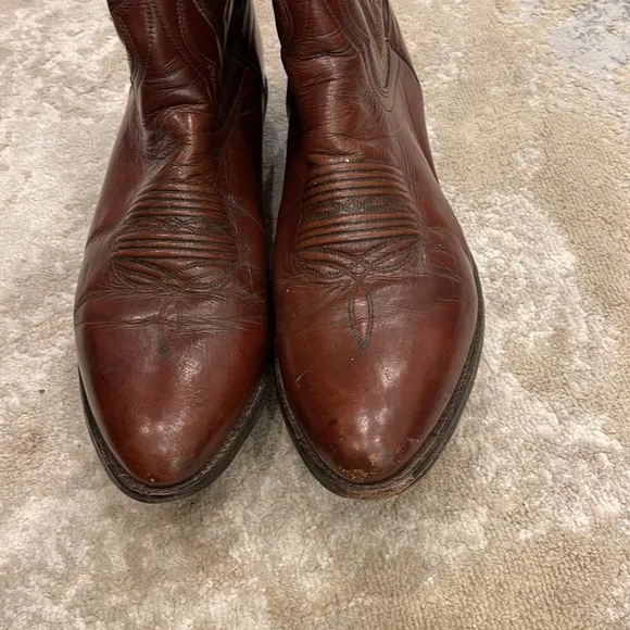 Dan Post Men Brown Leather Cowboy Western Boots 9.5D