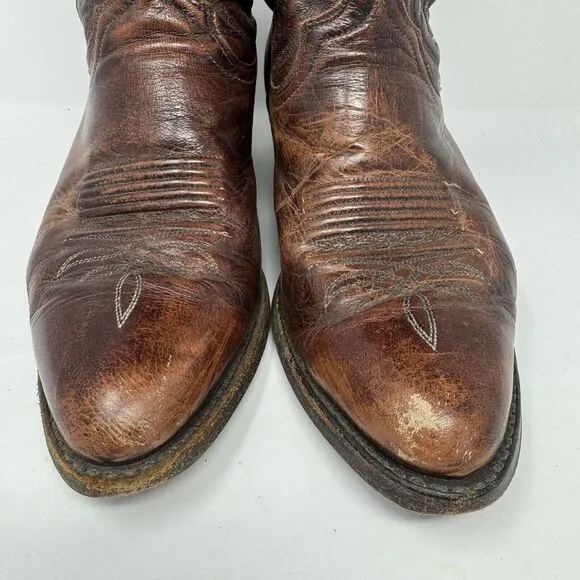 Dan Post VTG Men Brown Leather Western Cowboy Boots USA Made 16781 Size 7.5 EW