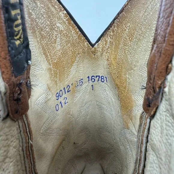 Dan Post VTG Men Brown Leather Western Cowboy Boots USA Made 16781 Size 7.5 EW