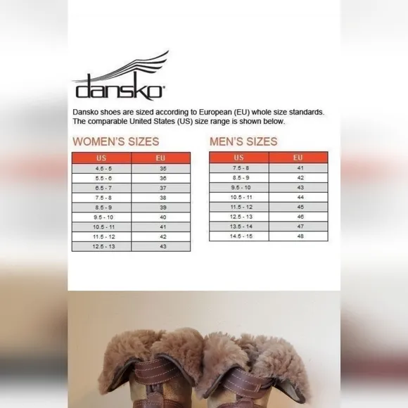 Dansko brown leather, real fur boot size 5.5 or size 6 Eskimo vibes 🥰