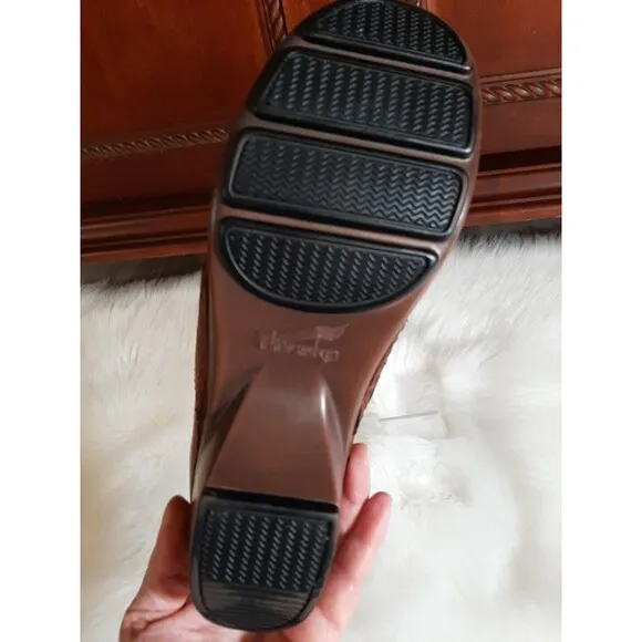 DANSKO Women's Size 7 Cognac Leather Clogs EUC
